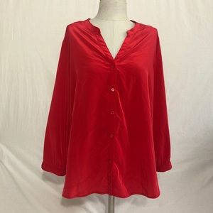 Red long sleeve blouse